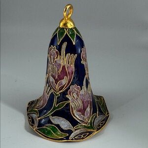 Elegant Floral Holiday Bell Christmas Ornament